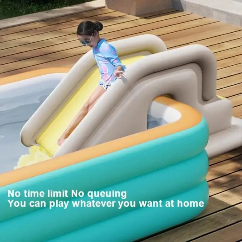 Inflatable Pool Slide For Kids Fun Outdoor Anti-Tipping Waterpark Slides Toy Waterpark Play Game Summer Toys Gifts