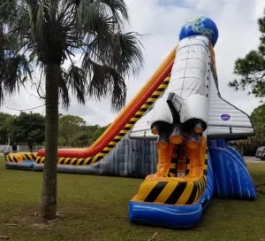 Inflatable Space Rocket Water Slide Fun