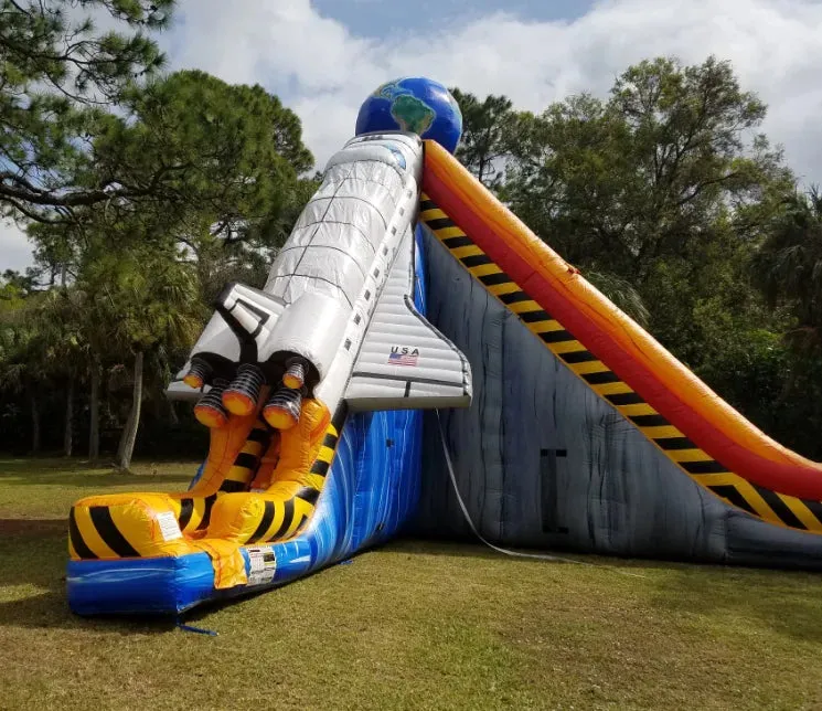Inflatable Space Rocket Water Slide Fun