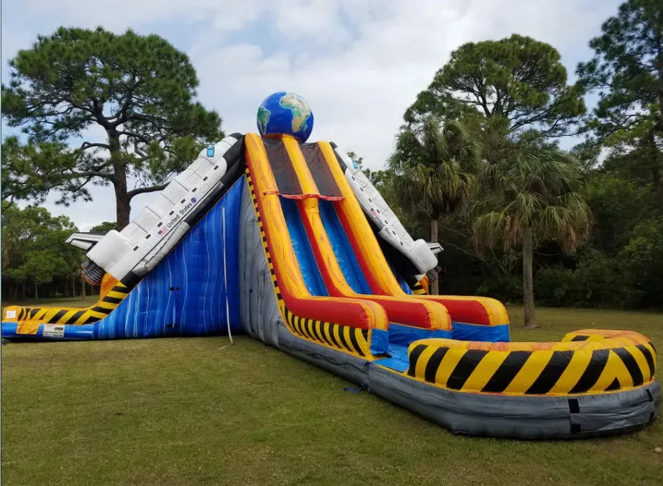 Inflatable Space Rocket Water Slide Fun