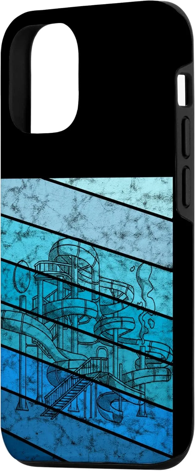 iPhone 12/12 Pro Water Slide Amusement Waterslides Aqua Park Vintage Retro Case