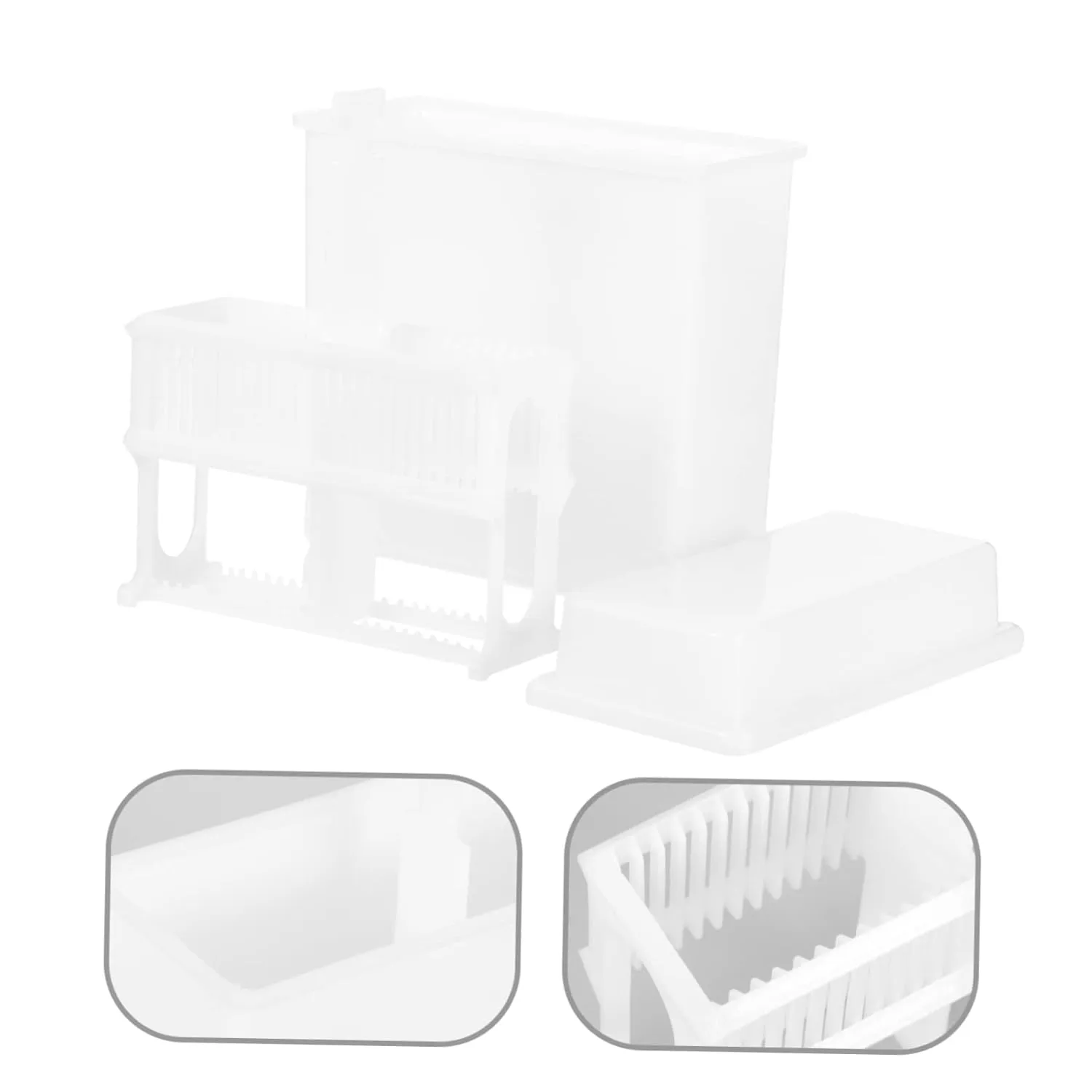 iplusmile 5 Sets Slide Rack Plastic Slides Staining Jars 24 Slots Slides Staining Rack Microscope Slides Storage Rack Plastic Slides Storage Rack Glass Staining Jar The Slide Specimen White