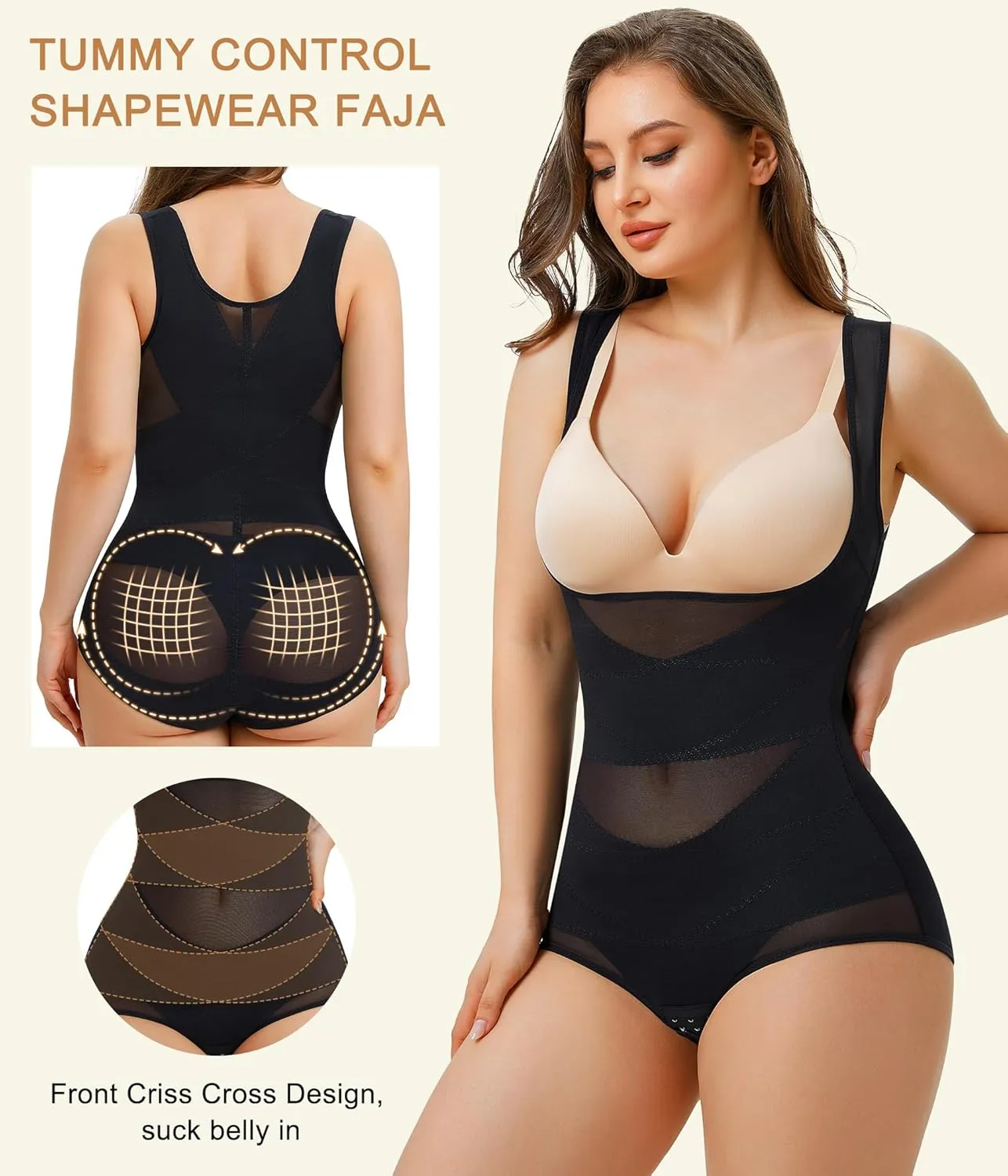 Irisnaya Body Shaper for Women Tummy Control Shapewear Bodysuit Seamless Faja Colombian Butt Lifter Waist Trainer Girdles