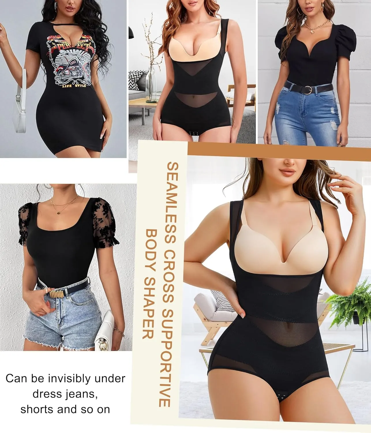 Irisnaya Body Shaper for Women Tummy Control Shapewear Bodysuit Seamless Faja Colombian Butt Lifter Waist Trainer Girdles