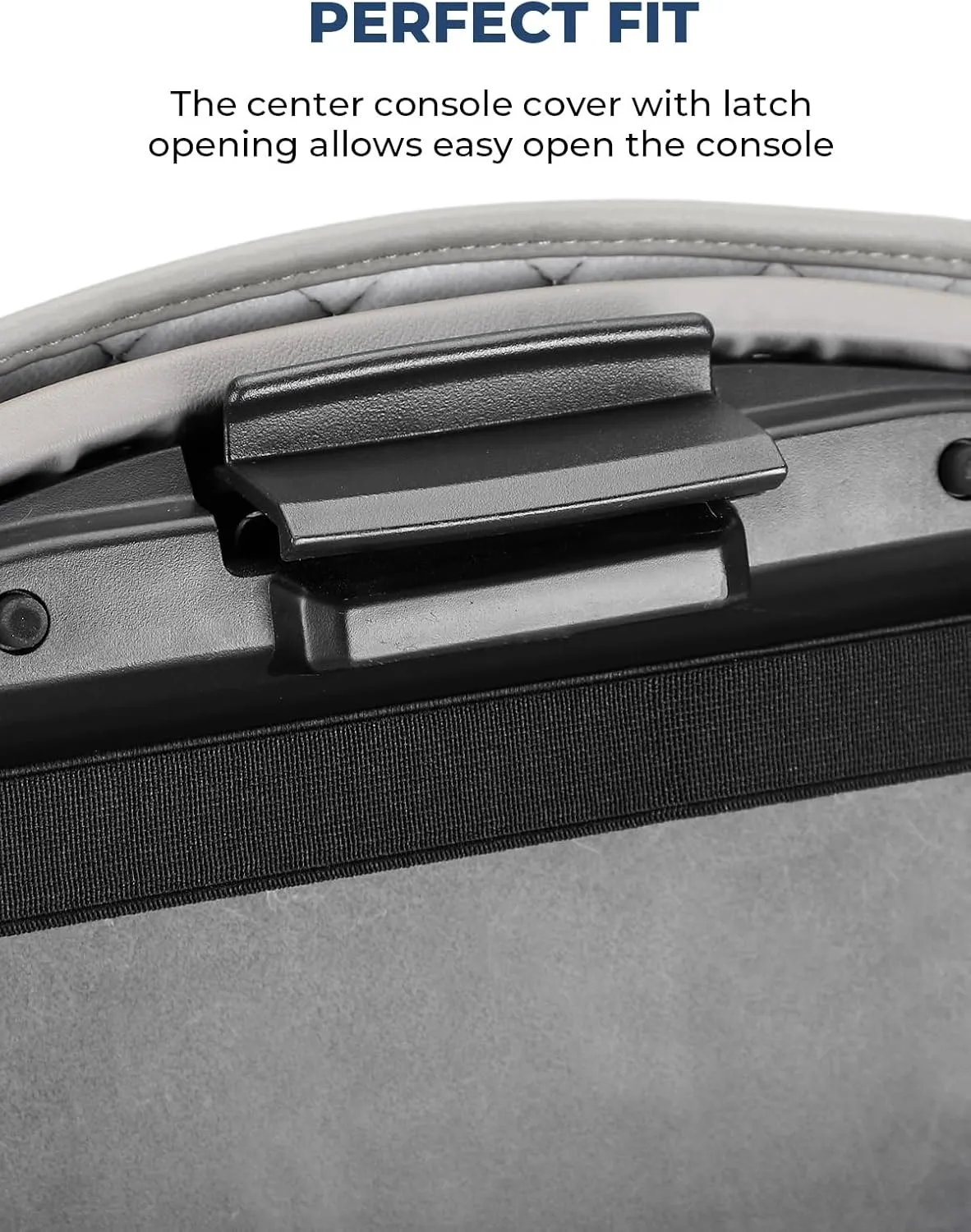 ISSYAUTO Center Console Cover Compatible with 2009-2015 Pilot, Leather Armrest lid Cover Arm Rest Covering for Car, Well-Make Durable Middle Console Cover Armrest Box Protective Cover, Gray