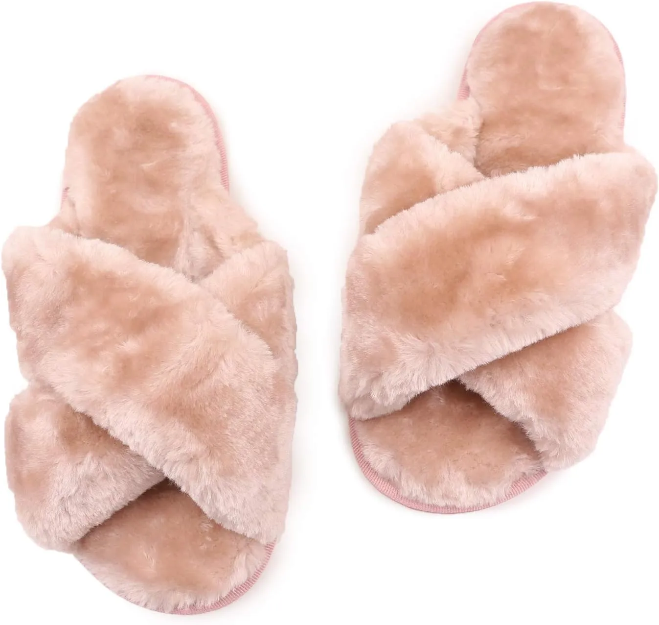 ISZPLUSH Women's Leopard Fuzzy Slippers - Soft Plush Fluffy Slip-On Slides for Home & Bedroom