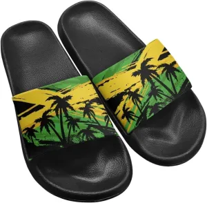 Jeiento Women Slide Sandals American Flag Slippers Holiday Shoes Non Slip Athletic Sandals Bathroom Beach Showe Shoes