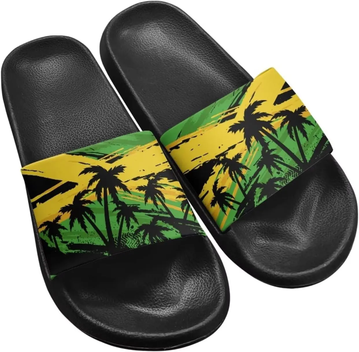 Jeiento Women Slide Sandals American Flag Slippers Holiday Shoes Non Slip Athletic Sandals Bathroom Beach Showe Shoes