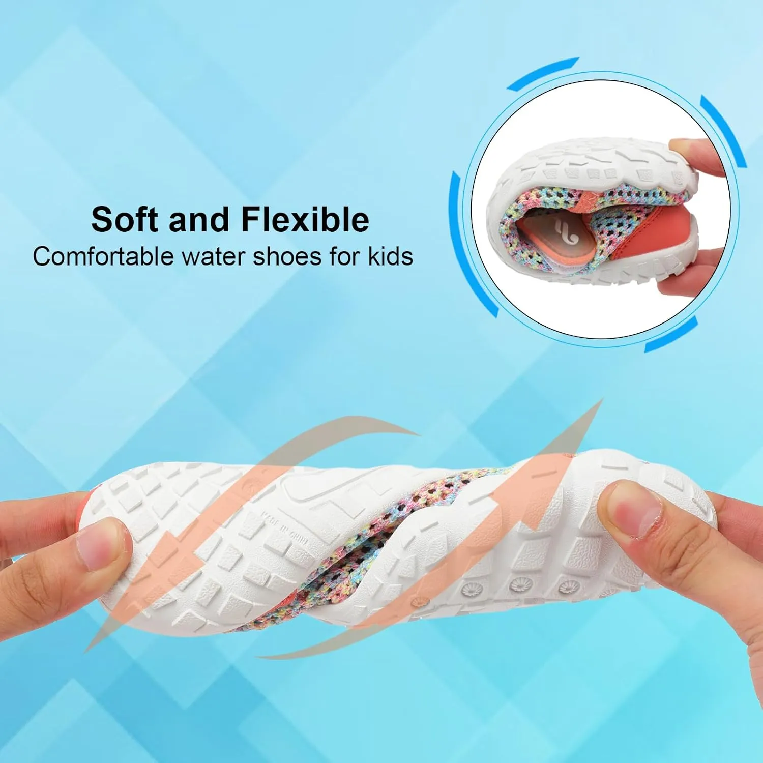 JIASUQI Kids Water Shoes for Boys Girls Barefoot Swim Beach Shoes Quick Dry Hiking Shoes Sneakers for Kids