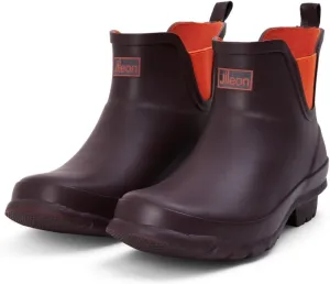 Jileon Womens Ankle Height Waterproof Rubber Rain Boots - Designed For Wide Feet & Wide Calves - Easy to Slip on and Off