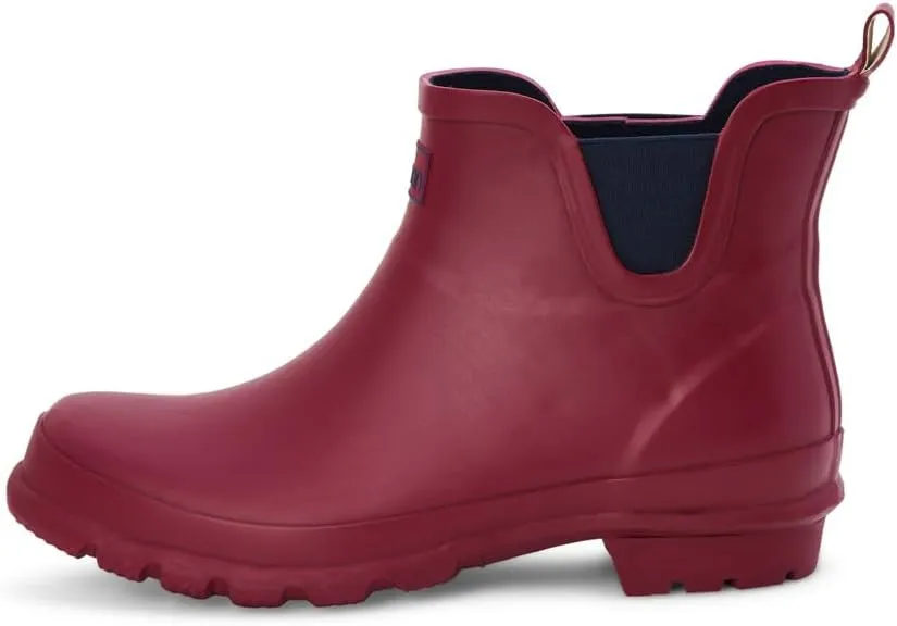 Jileon Womens Ankle Height Waterproof Rubber Rain Boots - Designed For Wide Feet & Wide Calves - Easy to Slip on and Off