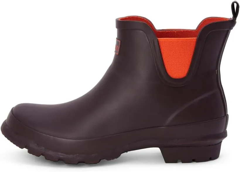 Jileon Womens Ankle Height Waterproof Rubber Rain Boots - Designed For Wide Feet & Wide Calves - Easy to Slip on and Off