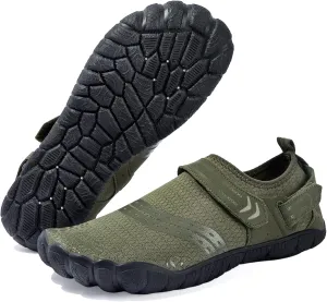 Josaywin Water Shoes for Men Quick Dry Wide Toe Aqua Shoes Adjustable Barefoot Sock for Swim Beach River Pool Surf