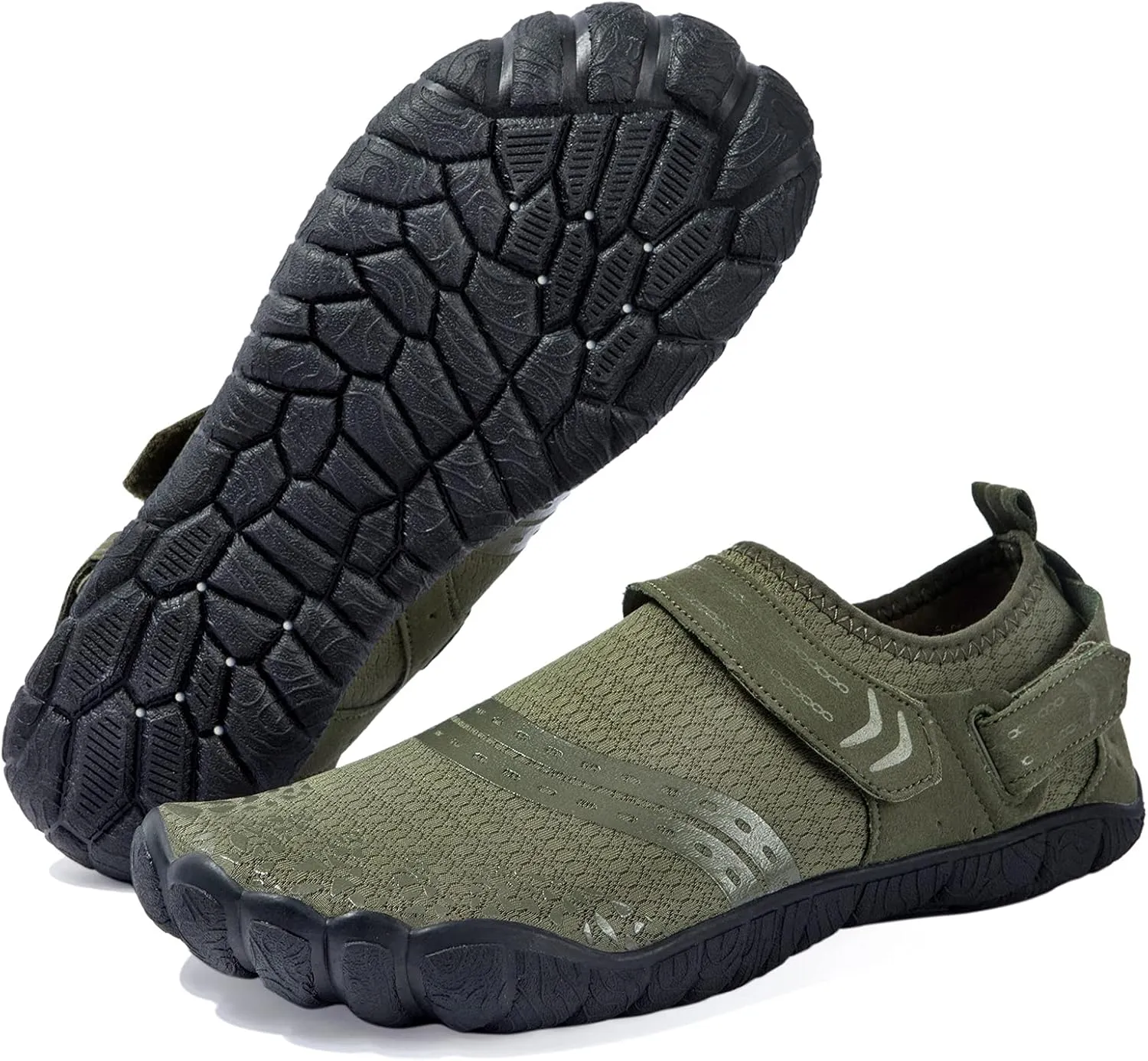 Josaywin Water Shoes for Men Quick Dry Wide Toe Aqua Shoes Adjustable Barefoot Sock for Swim Beach River Pool Surf