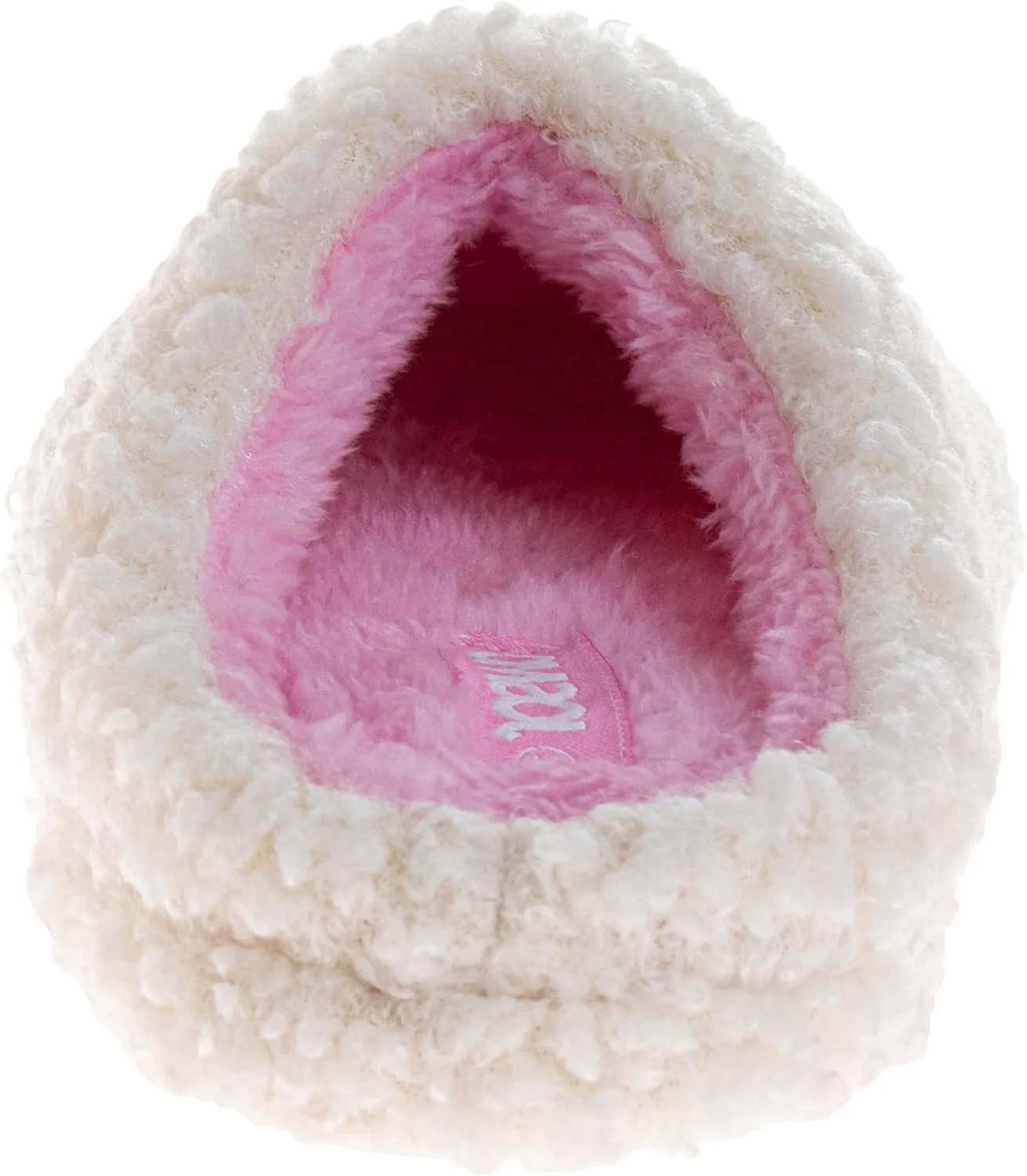Josmo Girls Smiley Face Fur Slides - Cozy Fluffy Indoor Slippers