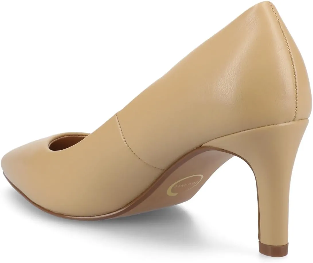 Journee Collection Womens Scylee Stiletto Heel Dress Pumps Cushioned Slip On Pointed Closed Toe Fashion Shoe
