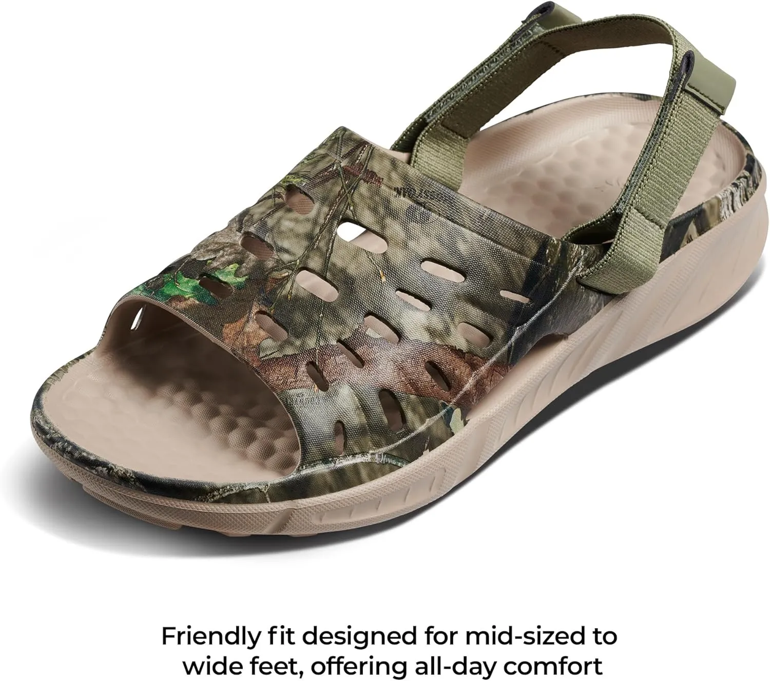 Joybees Mens Trekking Slide Sandals with Backstrap, Athletic Sport Shoes, Hiking, Camping, Water Resistant