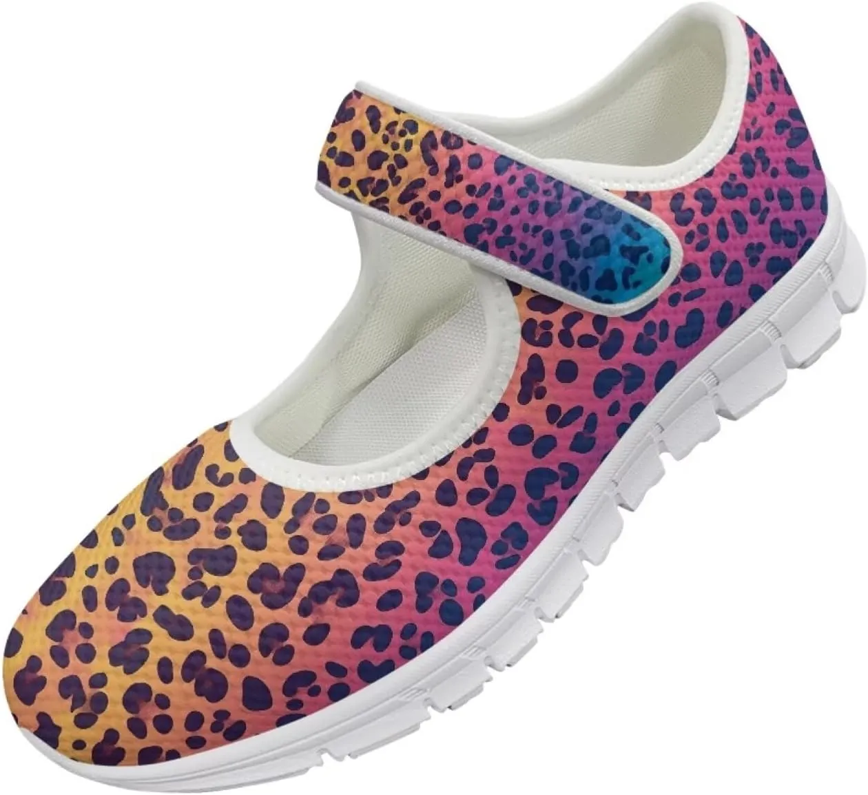 JoyLamoria Womens Slip on Fashion Mary Jane Shoes Retro Mushroom Painted Flats Causal Road Walking Shoes Non Slip Platform