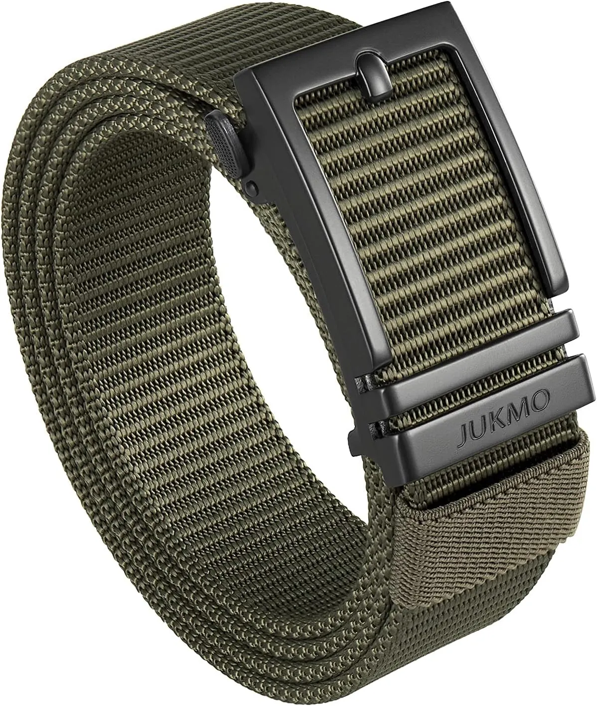 JUKMO Ratchet Golf Belt for Men, Nylon Web Tactical Belt with Automatic Slide Buckle