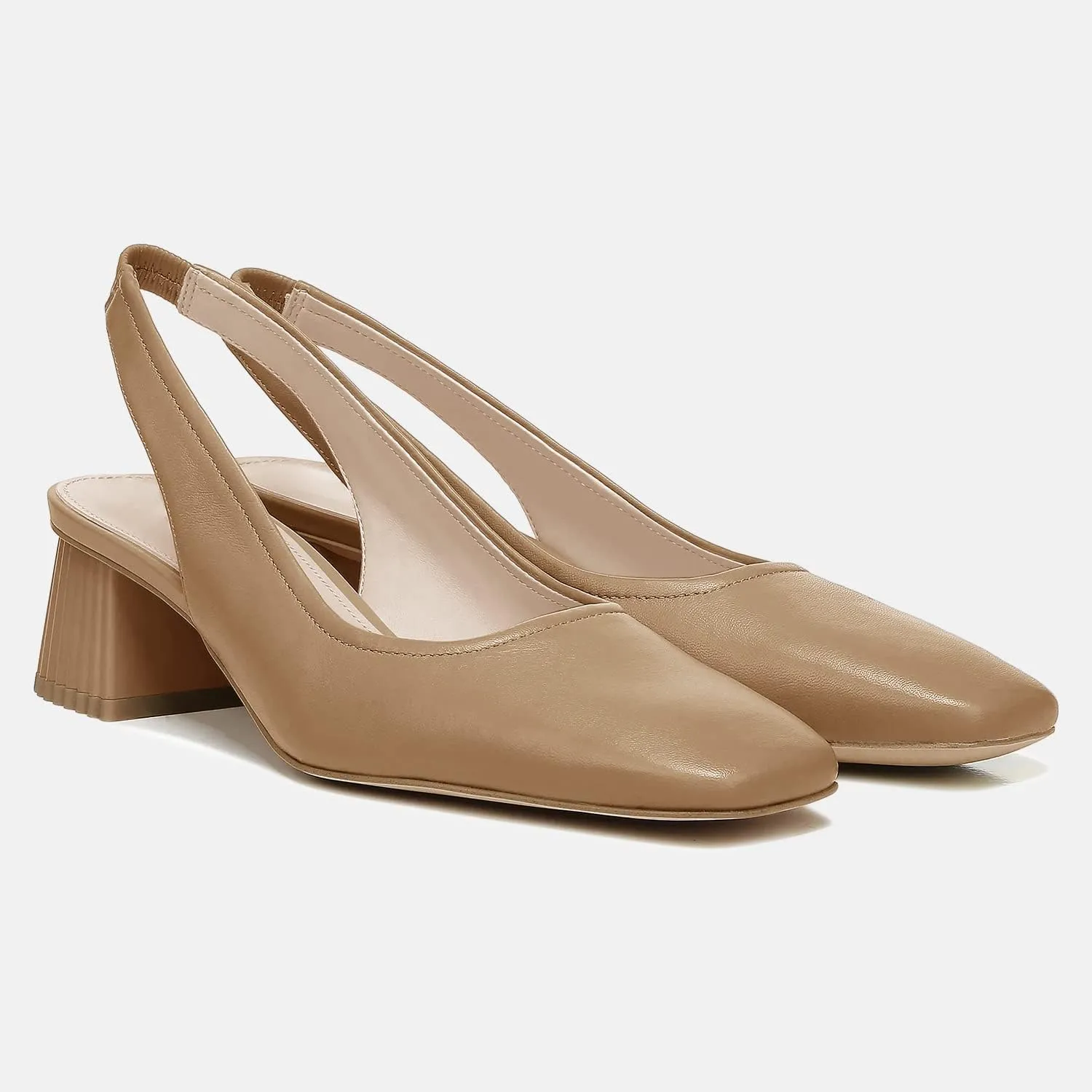 Juliet Holy Women's Slingback Low Chunky Heels Pumps Closed Square Toe Block Heel Slip On Party Dress Work Shoes