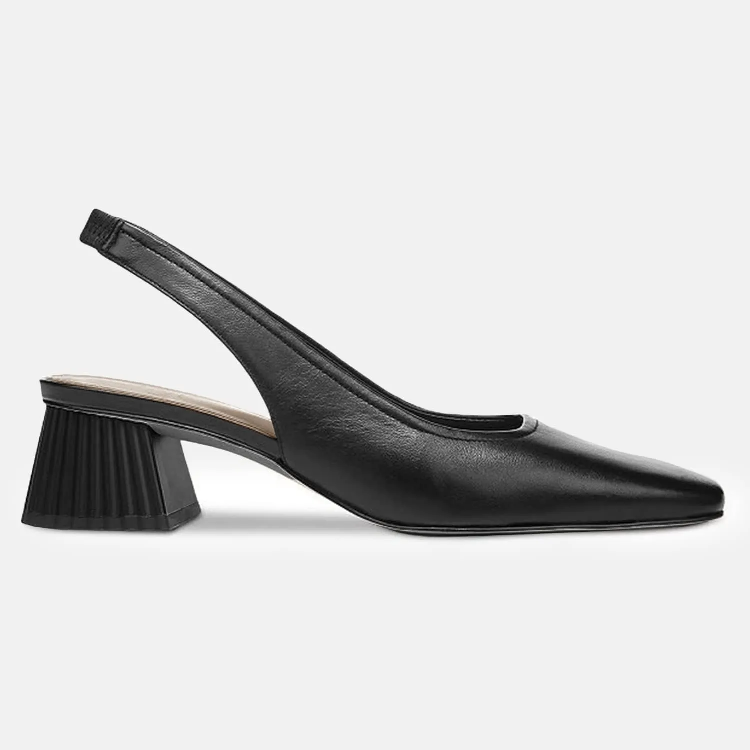 Juliet Holy Women's Slingback Low Chunky Heels Pumps Closed Square Toe Block Heel Slip On Party Dress Work Shoes