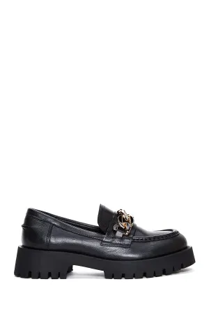 Kadın Deri Zİncirli Loafer