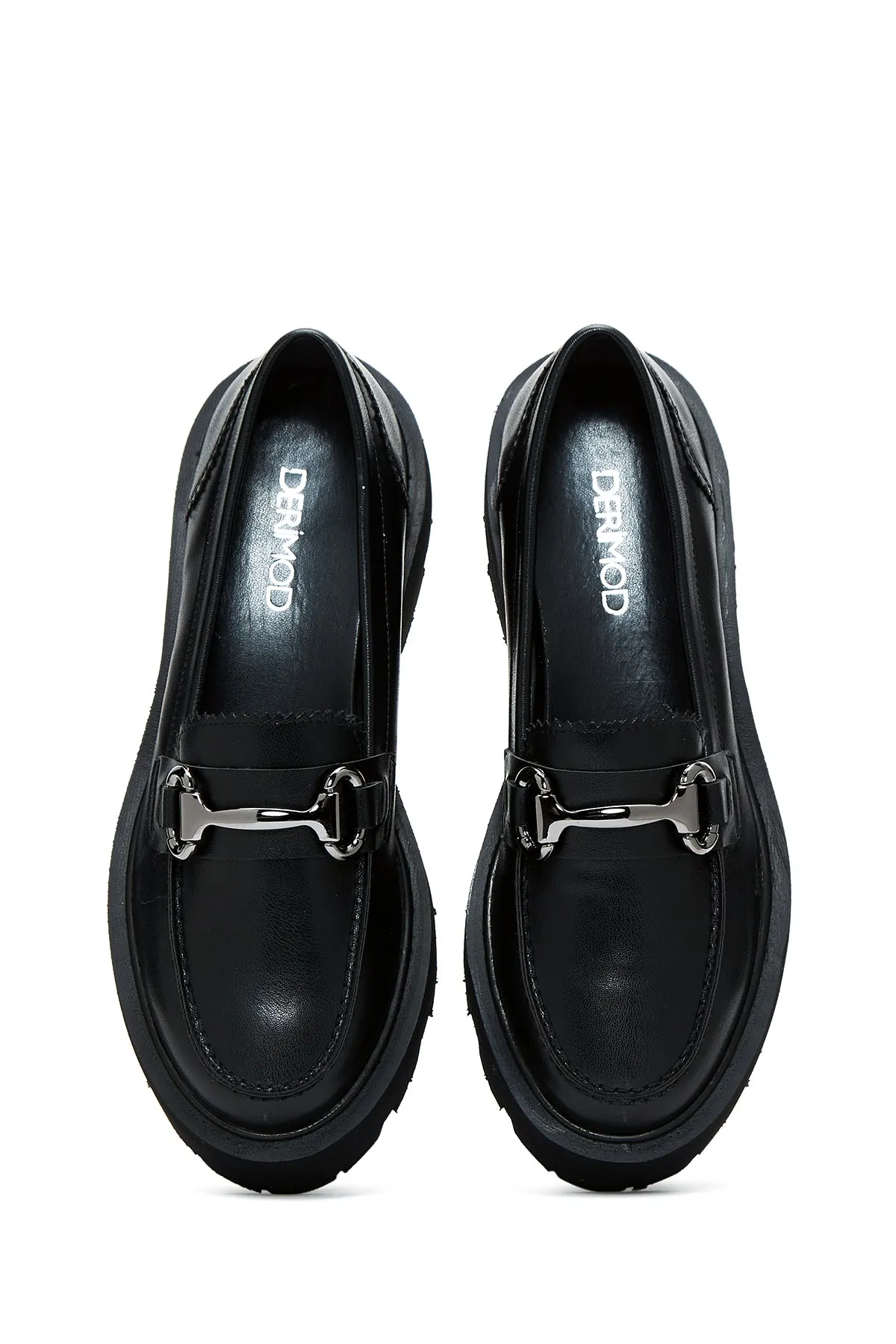 Kadın Siyah Tokalı Loafer