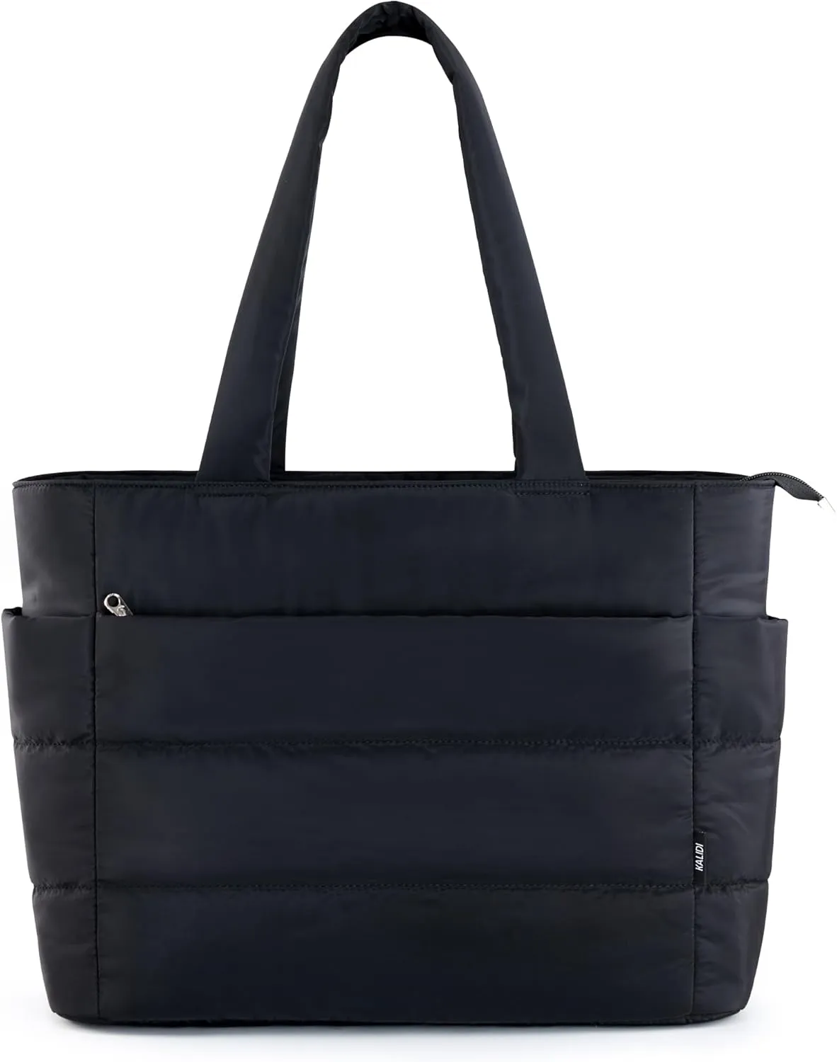 KALIDI Quilted Tote Bag, Carryall Puffer Messenger Laptop Bag Padded Shoulder Large Anti Splash Zipper Casual Work Gym Wome