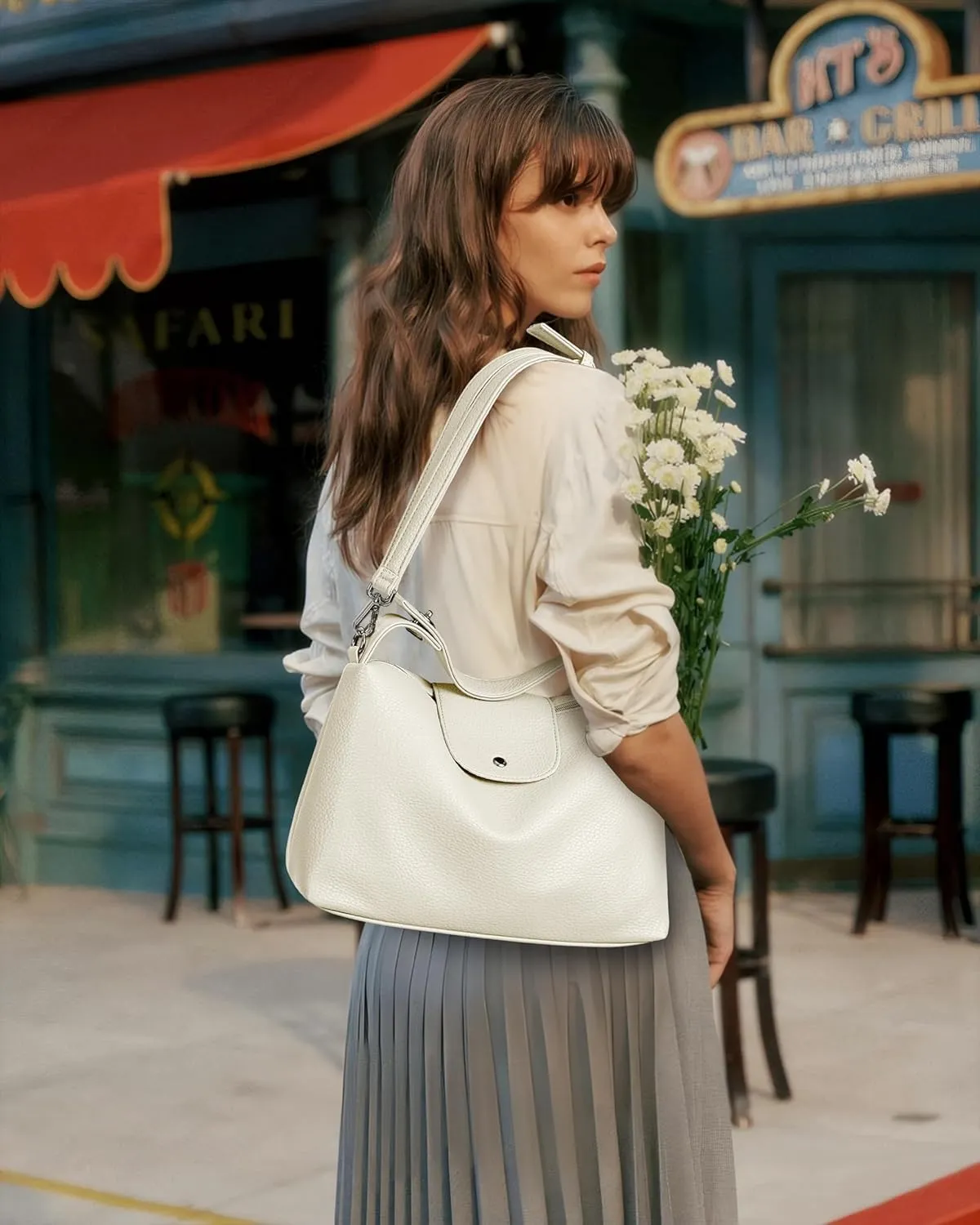 KALIDI Soft Vegan Leather Hobo Bag, Crossbody Purses Satchel for Women with Top Handle