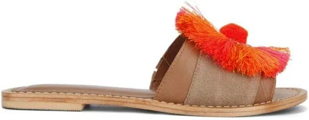 Kenneth Cole Women's Orton Slide Sandal with Circle Fringe Detail