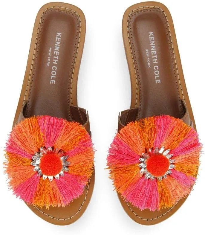 Kenneth Cole Women's Orton Slide Sandal with Circle Fringe Detail