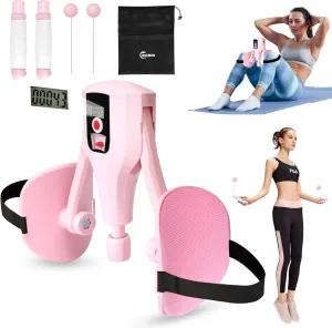 Keria Thigh Trainer HipTrainer Pelvic Trainer - Adjustable 0-55lbs Kegel Exerciser with Leg Straps, Handles for Pelvic Floor, Postpartum Rehab, Inner Thigh & Arms Toning