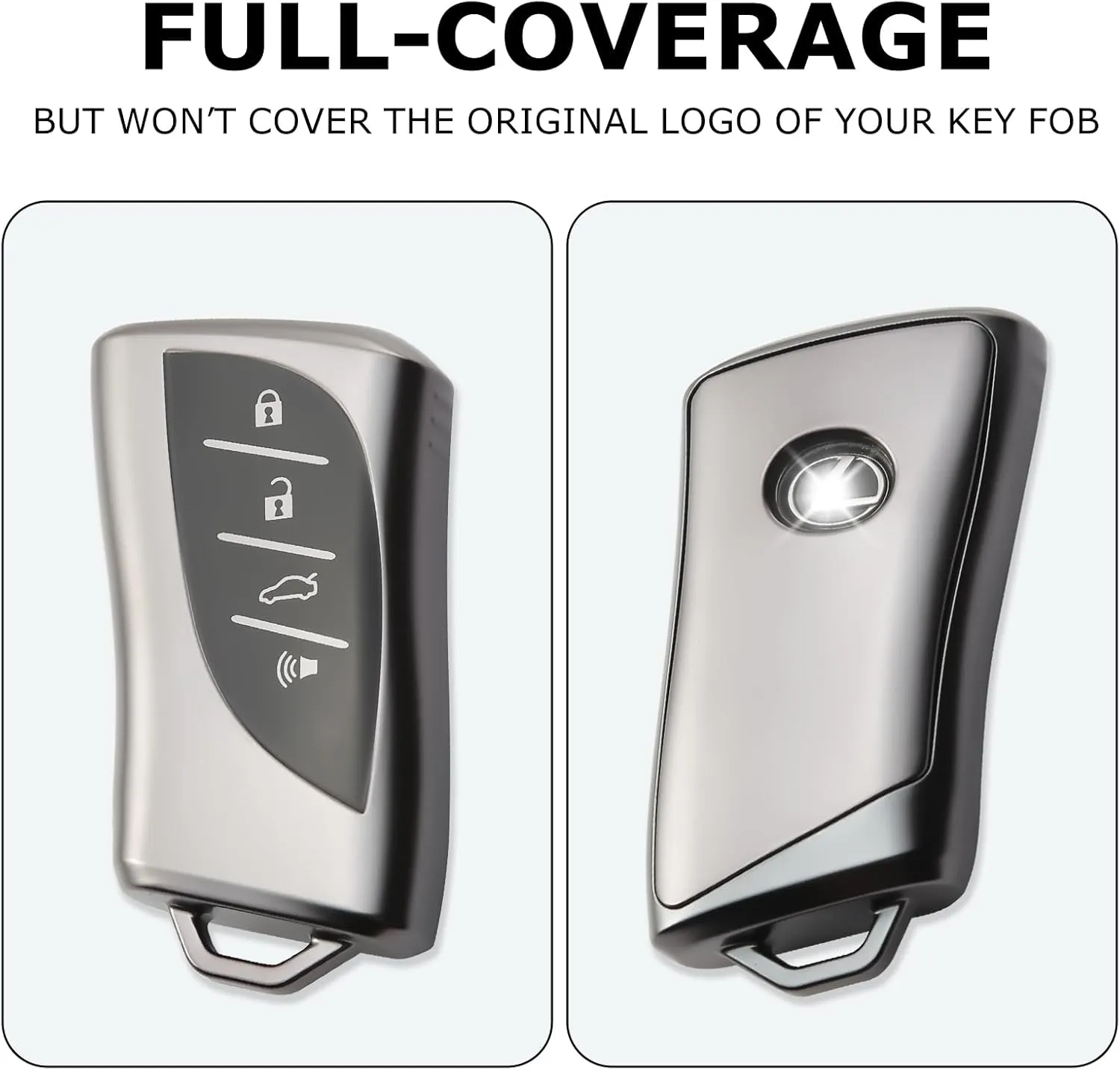 Keychain for Lexus Key Fob Cover Key Case Fit for 2018-2025 ES250 ES350 UX200 NX300h RX350 RX450h GX460 TX550 LX600 LS500 LC500h