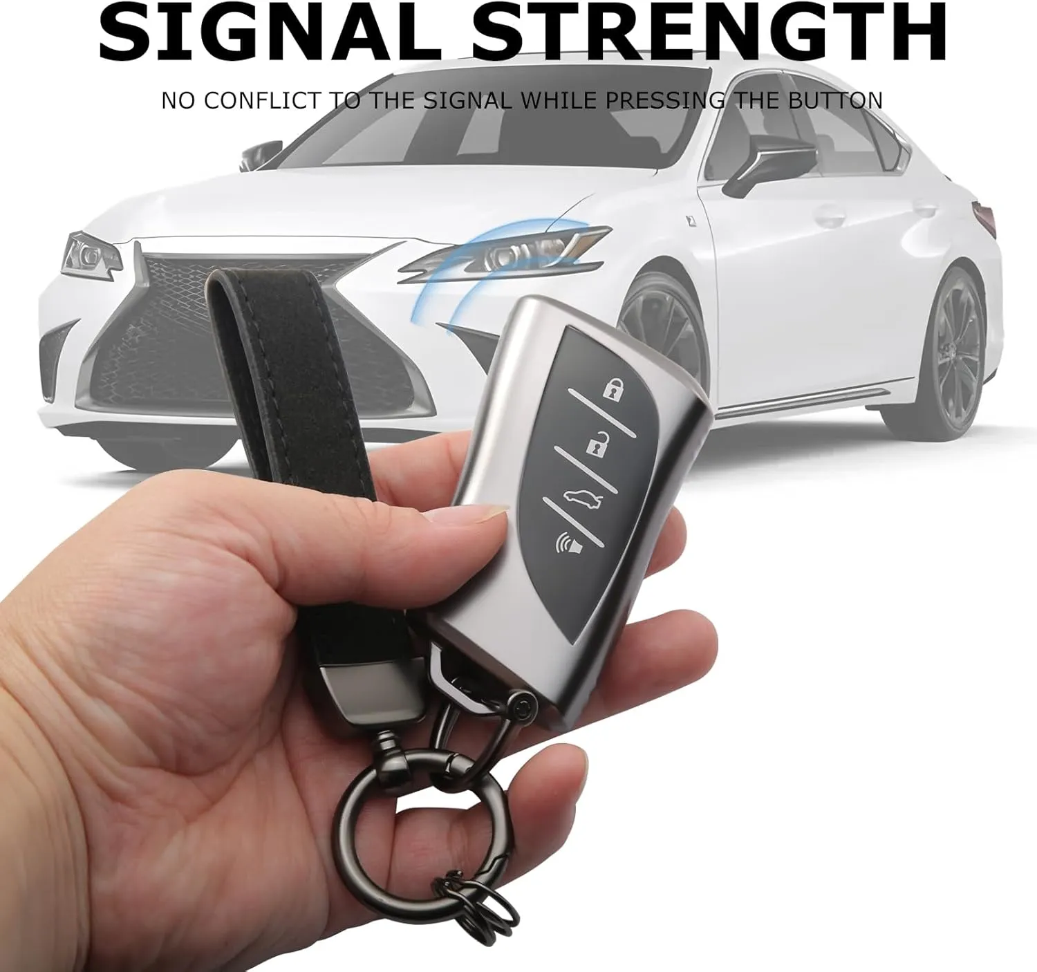 Keychain for Lexus Key Fob Cover Key Case Fit for 2018-2025 ES250 ES350 UX200 NX300h RX350 RX450h GX460 TX550 LX600 LS500 LC500h