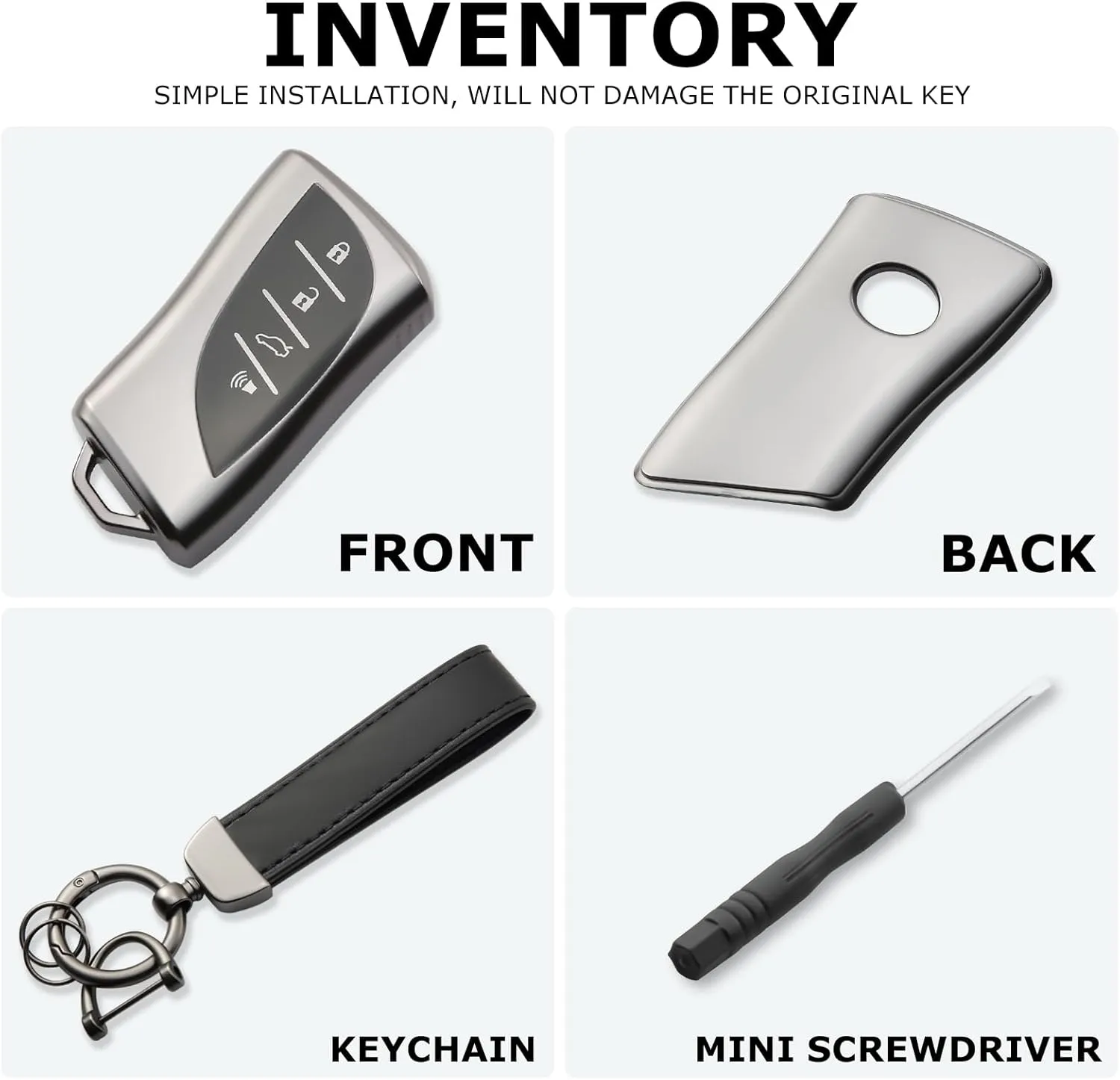Keychain for Lexus Key Fob Cover Key Case Fit for 2018-2025 ES250 ES350 UX200 NX300h RX350 RX450h GX460 TX550 LX600 LS500 LC500h