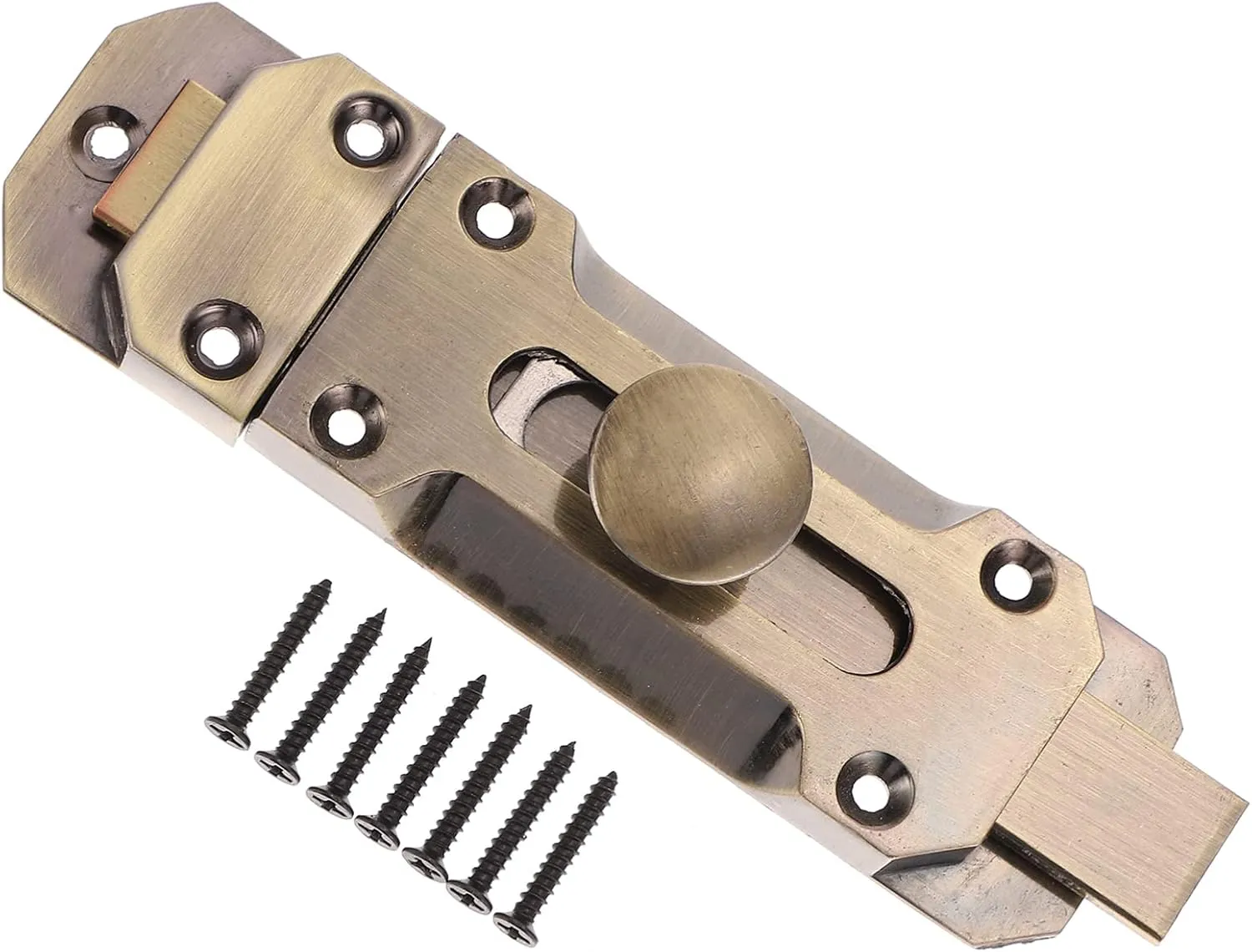 Keyless Door Latch Retro Zinc Alloy Sliding Lock for Doors Durable Door Safety Slide Latch Locking Easy to Install Antique Finish