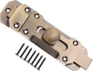 Keyless Door Latch Retro Zinc Alloy Sliding Lock for Doors Durable Door Safety Slide Latch Locking Easy to Install Antique Finish