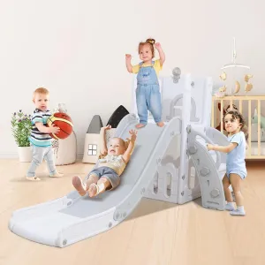 Kid Slide for Toddlers, 8 in 1 Toddler Slide, Age 1-3 with Basketball Hoop and Telescope, Indoor Outdoor Slide Toddler Playset Toddler Playground