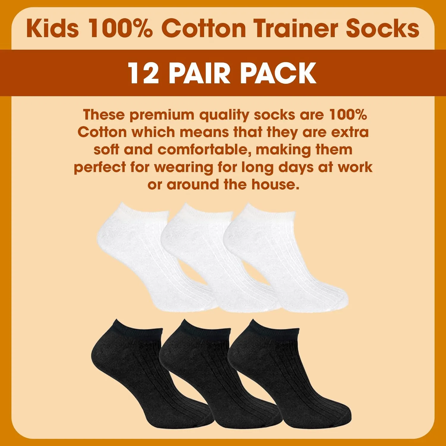 Kids 100% Cotton Ankle Socks | Sock Snob | Girls & Boys No Show Trainer Socks