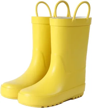 Kids Rain Boots - Toddler Waterproof Rubber Kids Rain Boots for Girls and Boys with Fun Patterns and Easy-On Handles