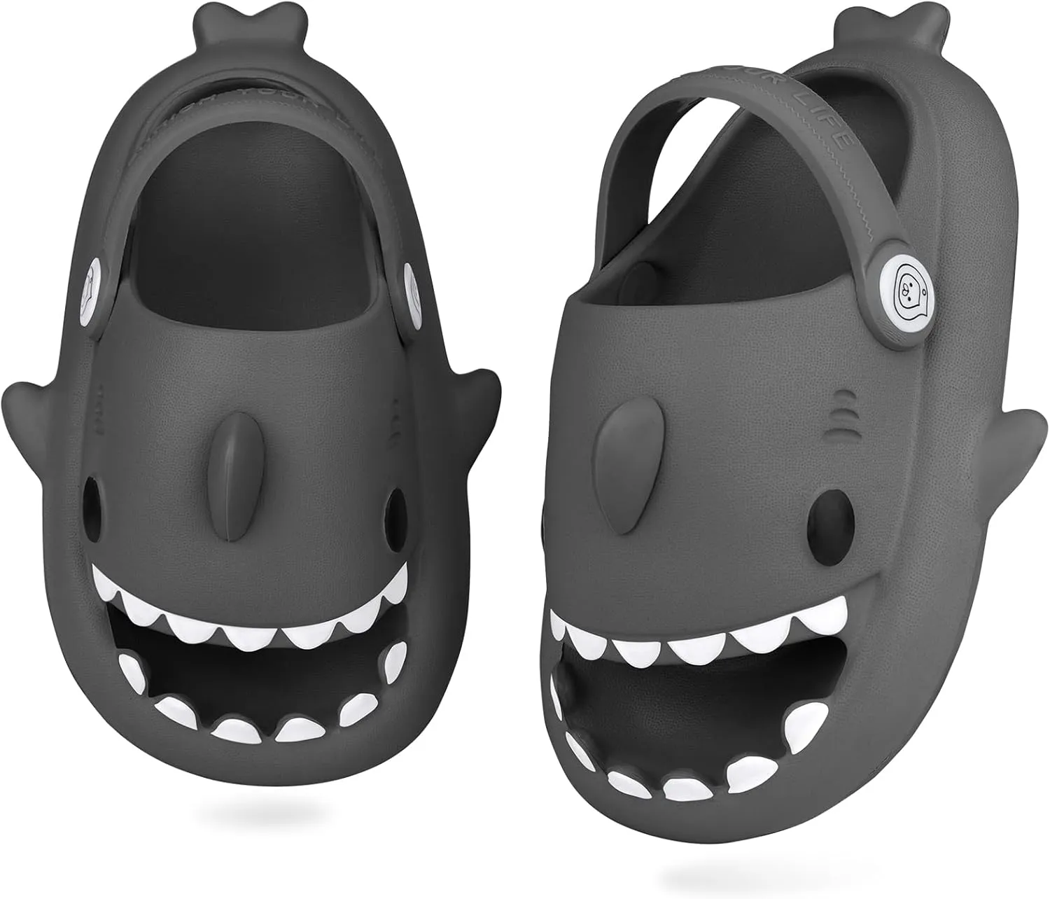 Kids Shark Slides丨Pillow Shower Sandals Quick Dry Slippers丨Toddler Boys Girls Comfy Cloud Slides丨Summer Non-Slip Thick Sole Beach Pool shoes