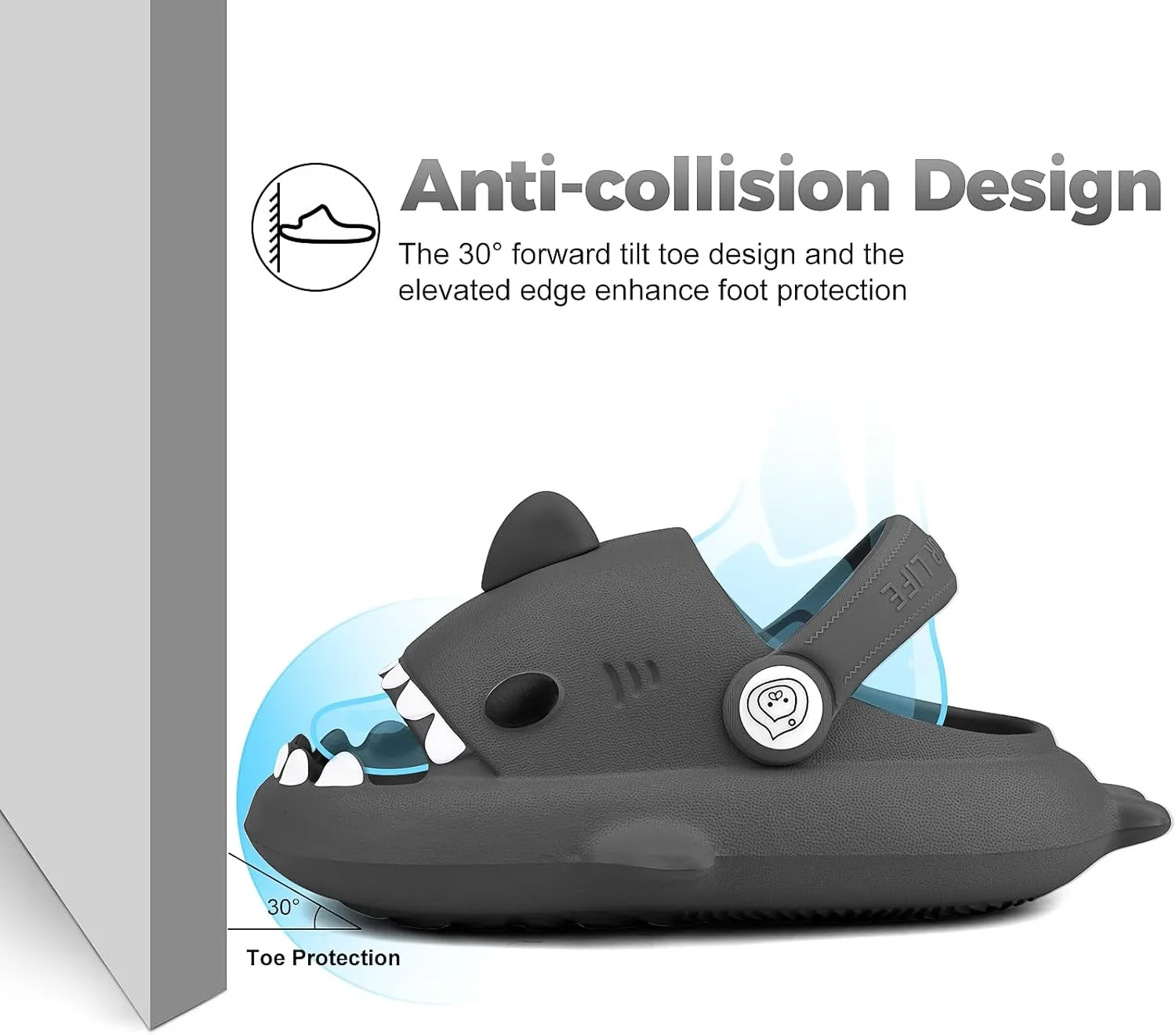 Kids Shark Slides丨Pillow Shower Sandals Quick Dry Slippers丨Toddler Boys Girls Comfy Cloud Slides丨Summer Non-Slip Thick Sole Beach Pool shoes