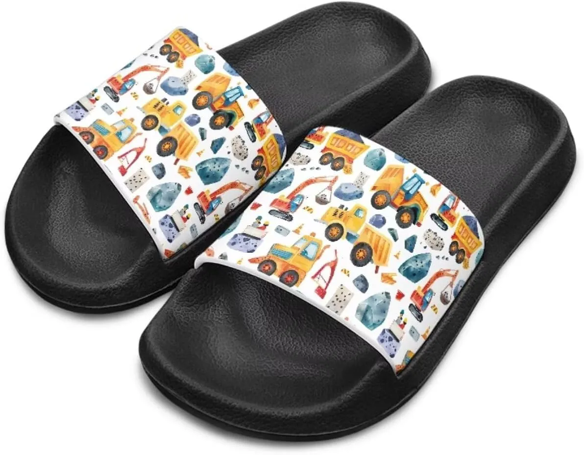 Kids Slide Sandals Novelty Ball Car Slides for Boys Non-slip Summer Slippers Beach Pool Shoes