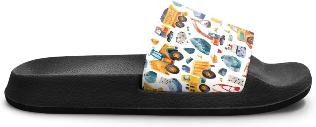Kids Slide Sandals Novelty Ball Car Slides for Boys Non-slip Summer Slippers Beach Pool Shoes