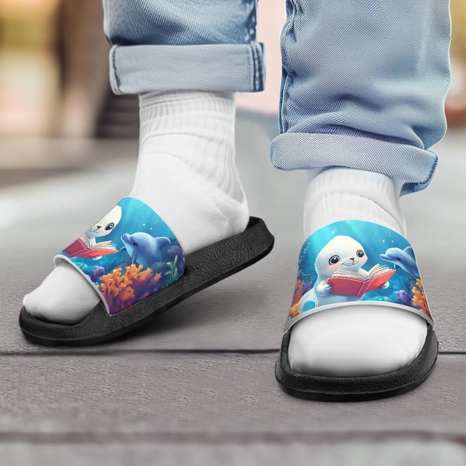 Kids Slippers Slide Sandals House Slippers Indoor Outdoor Beach Shoes for Summer Boys Slide Sandals