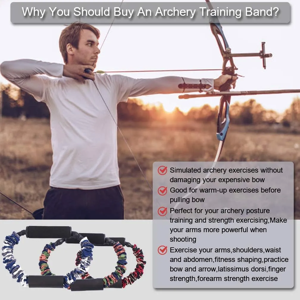 KIKIGOAL Archery Band Archery Exerciser Bow Trainer Strength Training for Reflex Bow Compound Bow Shooting