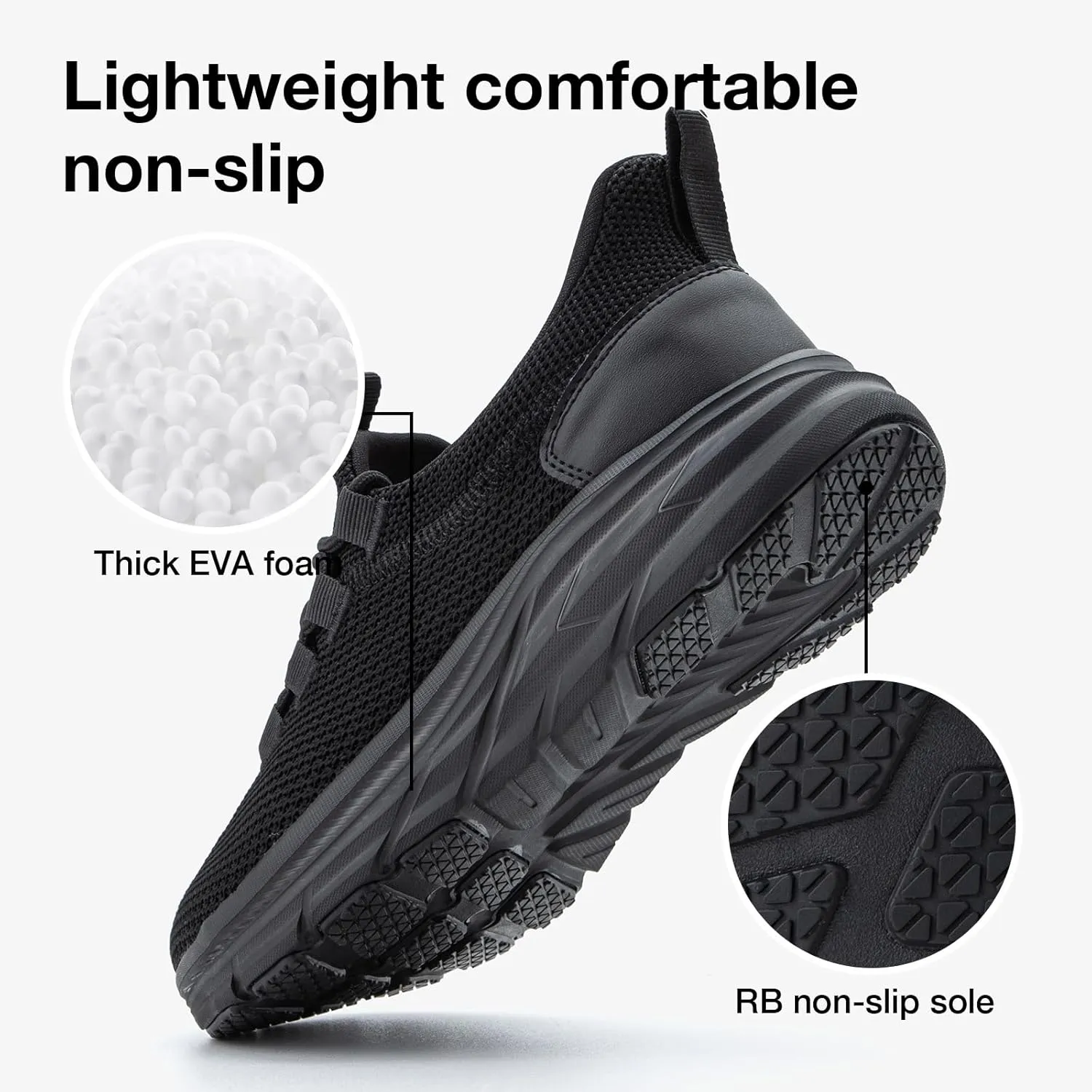KOLILI Women's Wide Toe Box Shoes Easy Slip On Cushion Walking Sneakers