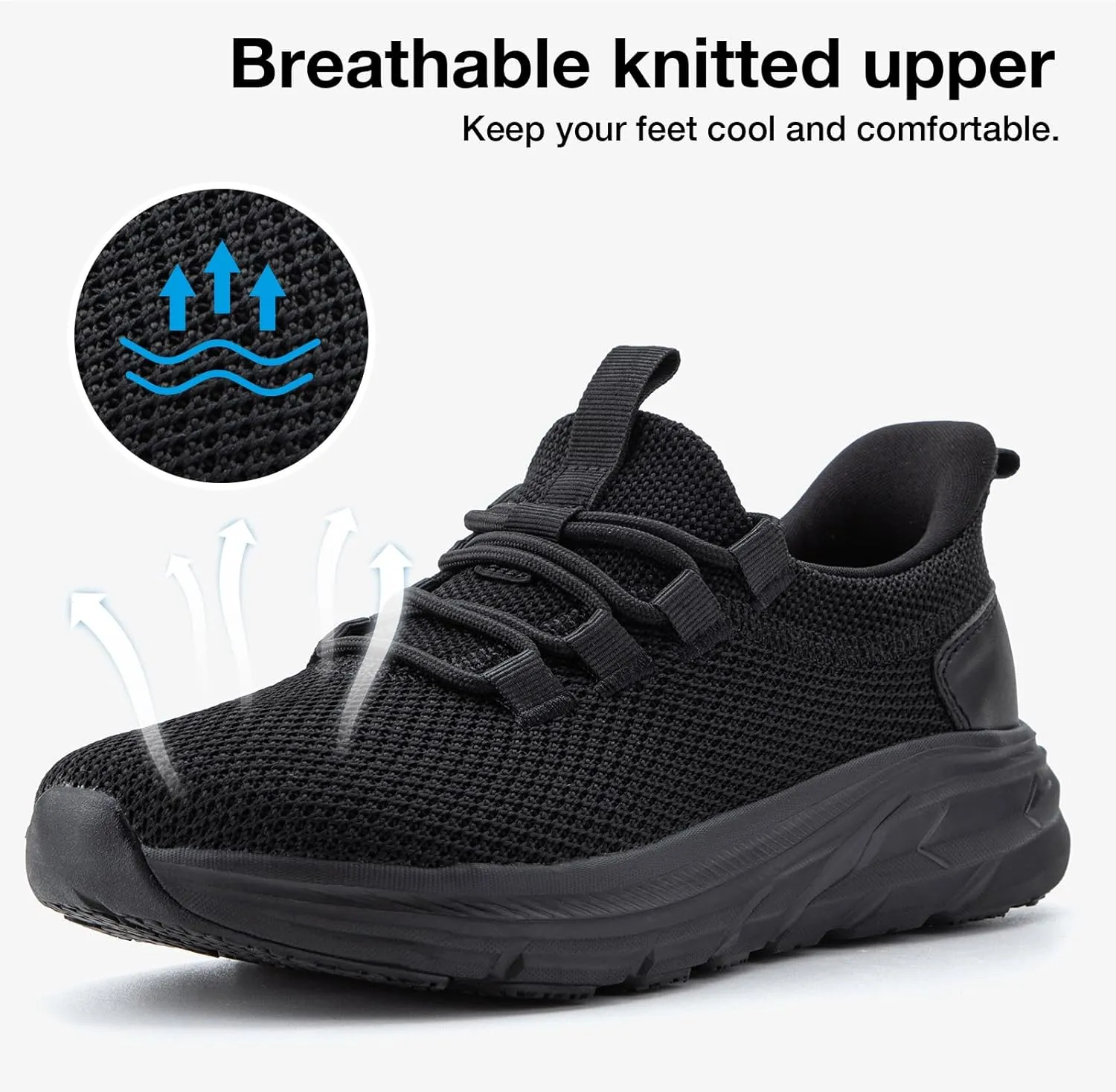 KOLILI Women's Wide Toe Box Shoes Easy Slip On Cushion Walking Sneakers