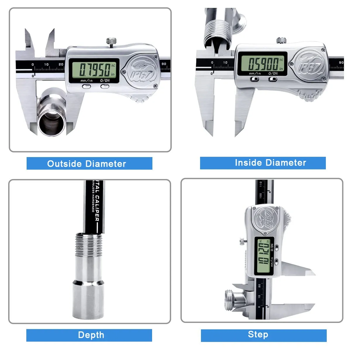 Kynup Digital Caliper, Calipers Measuring Tool with IP67 Waterproof, Extreme Accuracy, Stainless Steel Design, Auto Power Off, Switch from Inch Metric (6Inch/150MM)