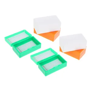 Lab Slide Holder Storage Box Set 6 Pack Plastic for Microscope Slides School Hospital